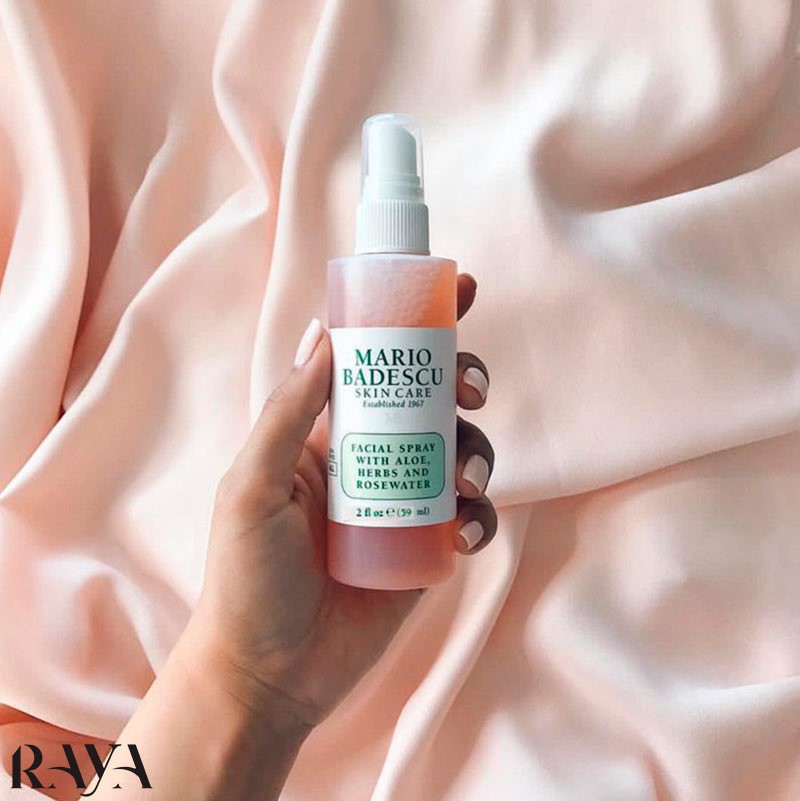 اسپری آبرسان گل رز و آلوئه ورا ماریو بادسکو حجم 29 و 59 میل Mario Badescu Facial Spray With Aloe, Herbs And Rosewater